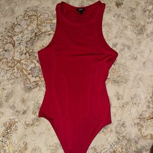 Express Hot Pink Scoop Neck Bodysuit
